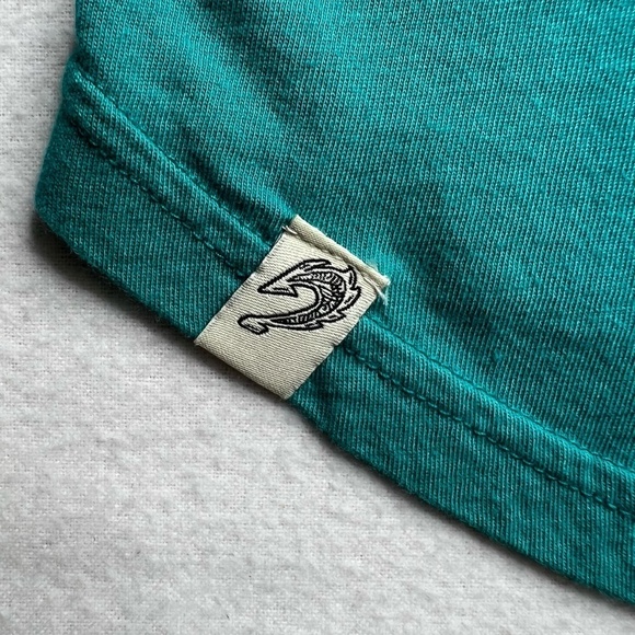 Maori Hook Womens Teal‎ V Neck Short Sleeve T-shirt Size Small - Picture 3 of 8